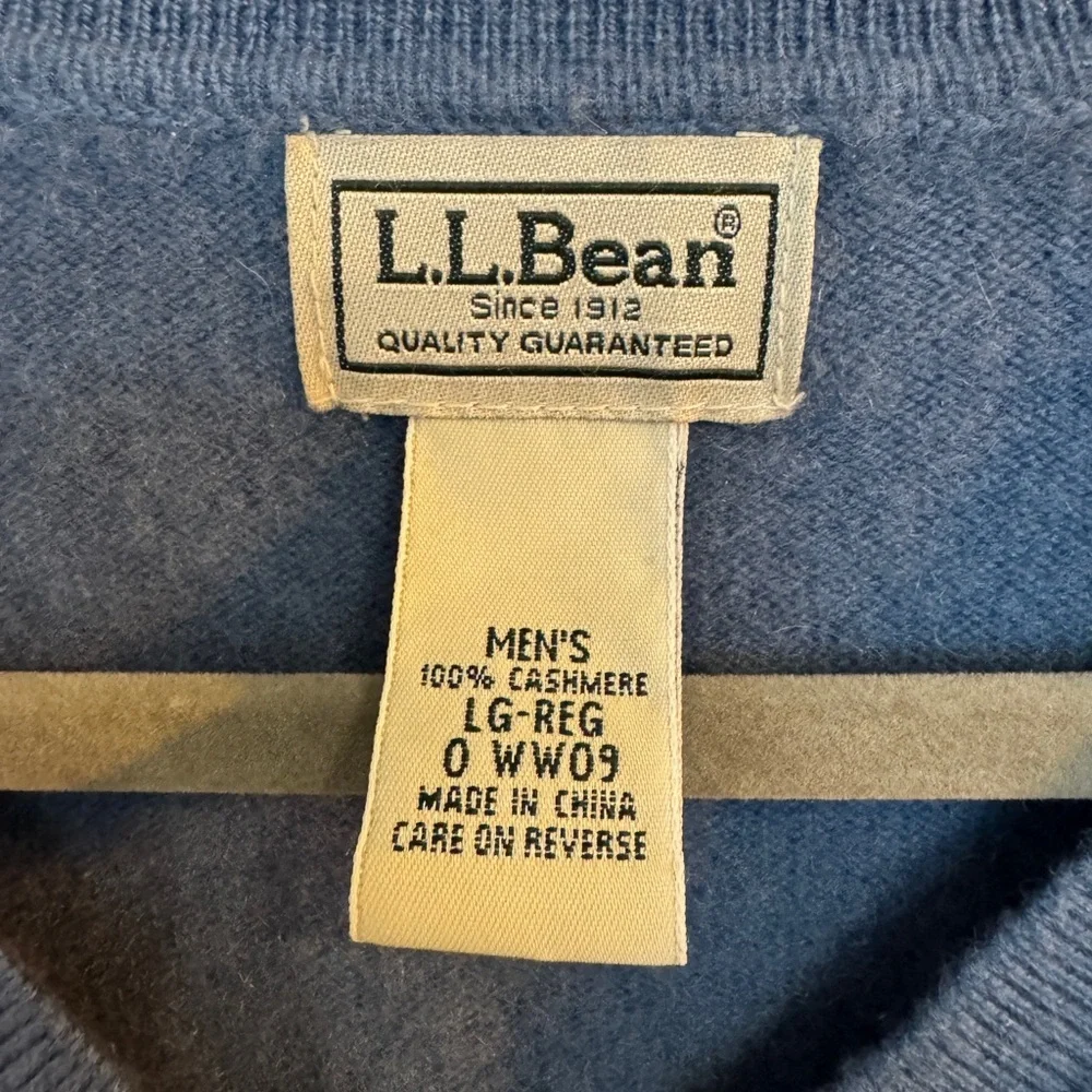 L.L. Bean Men’s 100% Cashmere Knit Sweater Vest Size Large